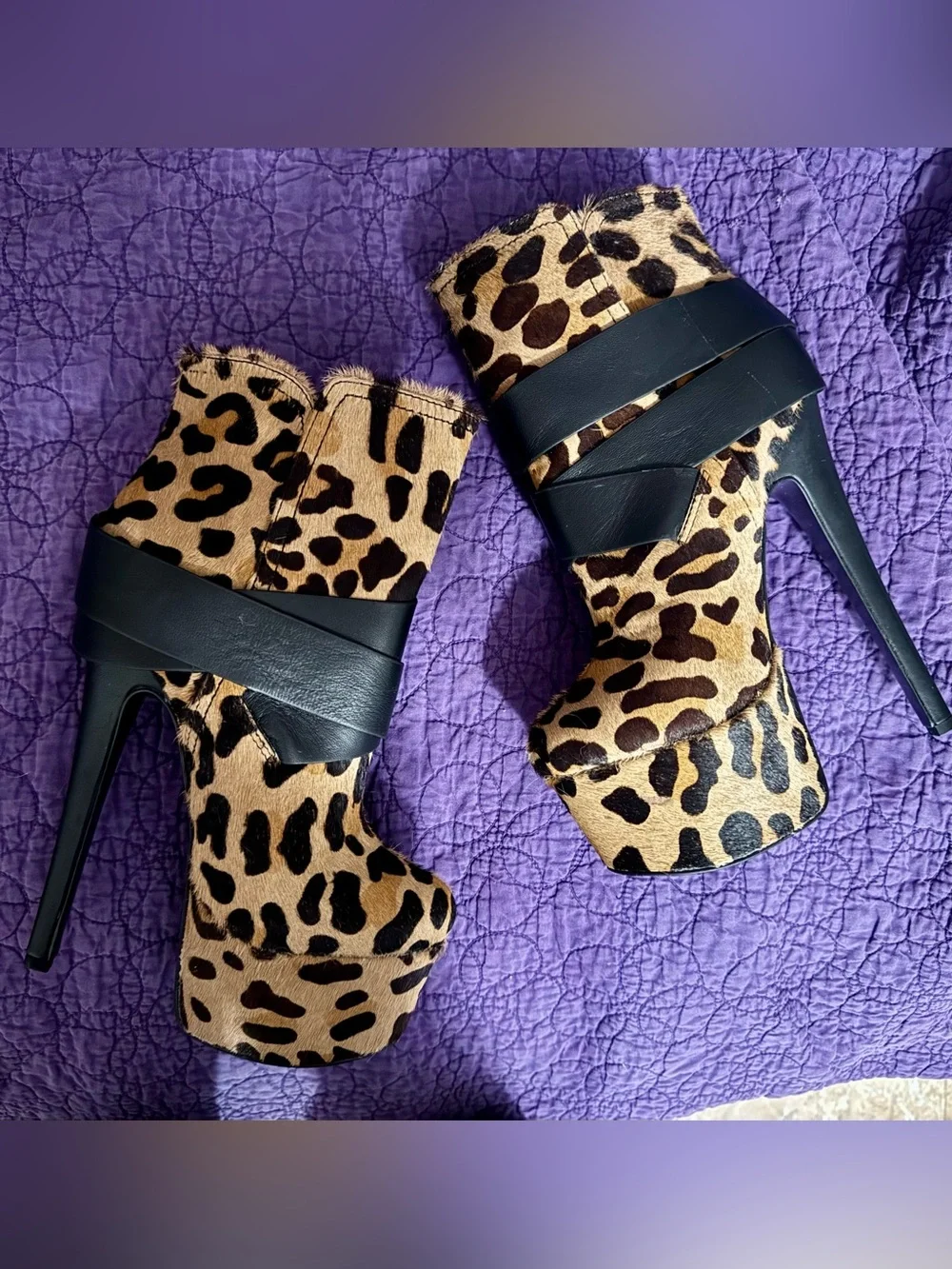 London Trash Leopard Print Platform Boots